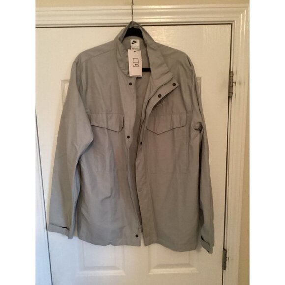 𝅺nike Men’s Sportwear Full -zip M65 Woven Jacket Size: Large Color: Flat Pewter - Picture 3 of 12